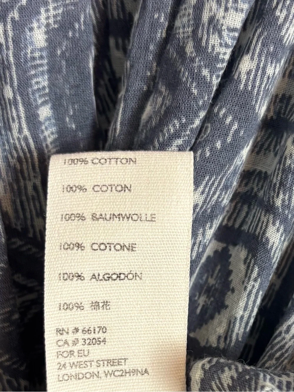 Free People Mostly Meadow Blouse Small Blue White Peasant Summer Cottagecore